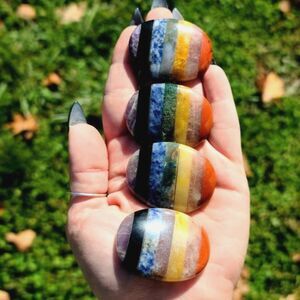ONE 7 Chakra Crystal worry stone Palm stone